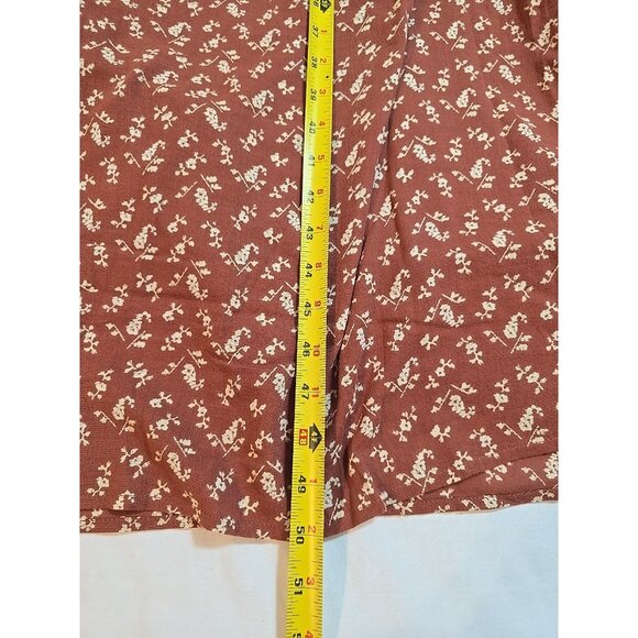 Treasure & Bond Brown Mahogany Little Paris cotton halter maxi dress size XL New - Picture 14 of 16